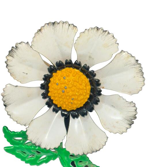 Vintage Floral Daisy Pin Retro 70’s Brooch - Picture 3 of 8
